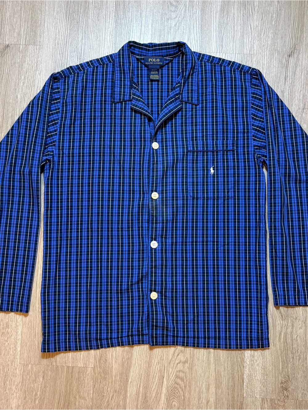 Ralph Lauren Blue and Black Plaid Button-Down Shirt